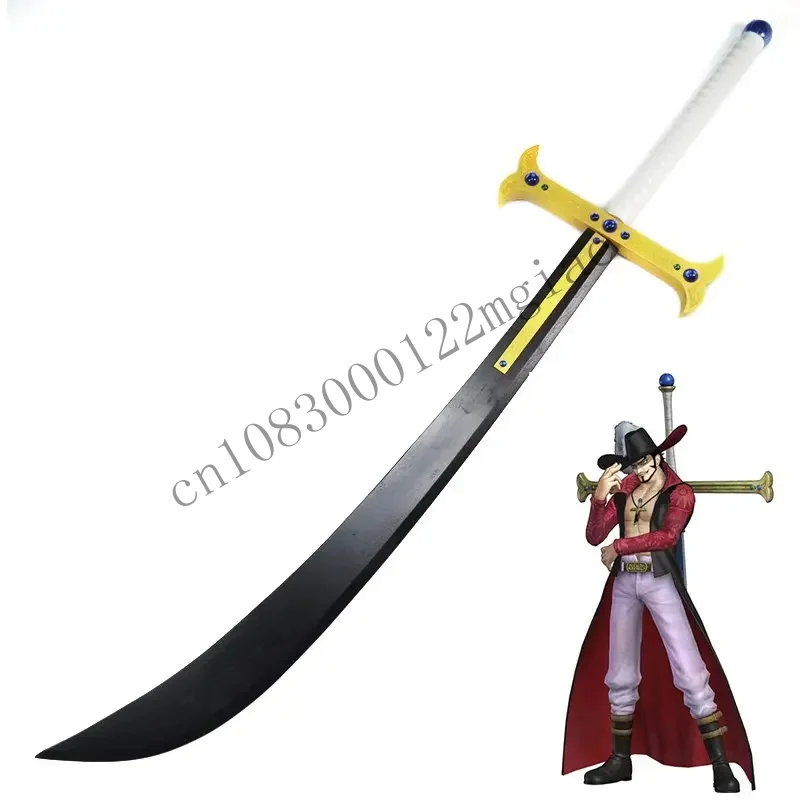 [Fun] 110Cm Cosplay Anime One Piece Dracule Mihawk Sabre The Night Star Weapon Wooden Sword Model Costume Party Ani CMM221