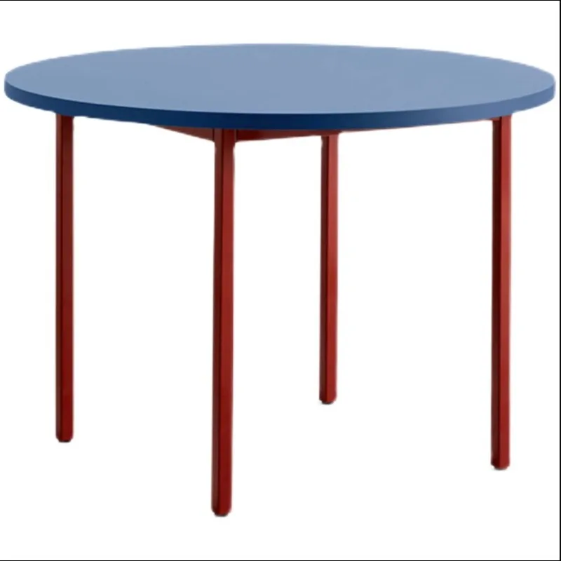 

Color round dining table Small apartment Contrasting color Household ins Coffee Leisure table Creative negotiation