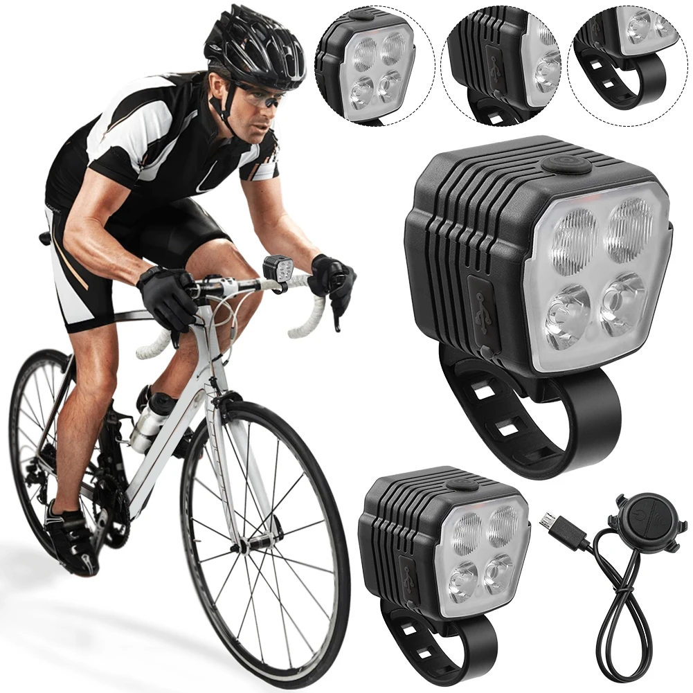 LED Bike Front Light Bike Warning Light USB Charging with Horn Cycling Safety Flashlight 7 Light Modes Cycling Accessories