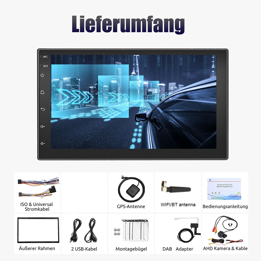 Mirror Link Car Radio With Bluetooth And Rear View Camera Input Supports DAB DAB Box In Package
