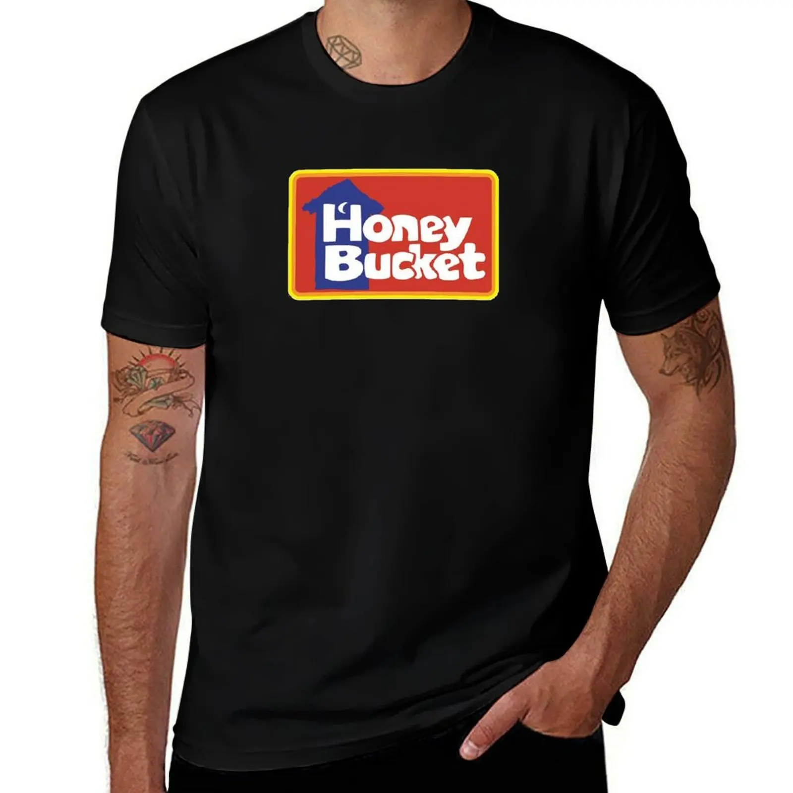 Honey Bucket outhouse logo portable restrooms T-Shirt Non-Shrink Basic Cotton T-Shirt