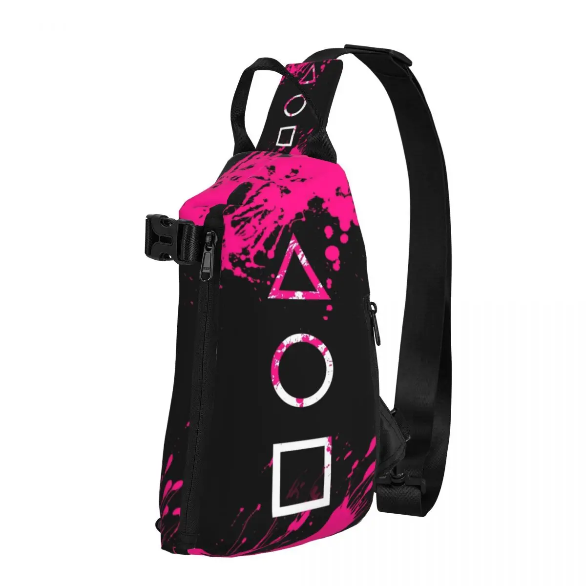 Calamari Games Geometry Sling Crossbody Bag Bolso pequeño para el pecho Mochila de hombro Mochila para viajes Senderismo Ciclismo Paquete Deporte