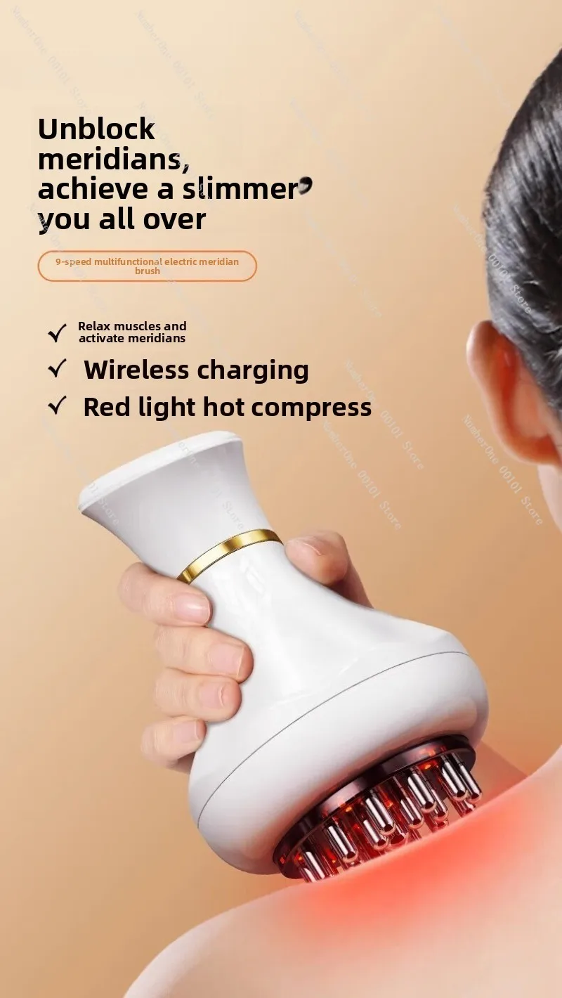multi-functional heating vibration scraping instrument, wireless design，Unclogging massager, abdominal rubbing instrument