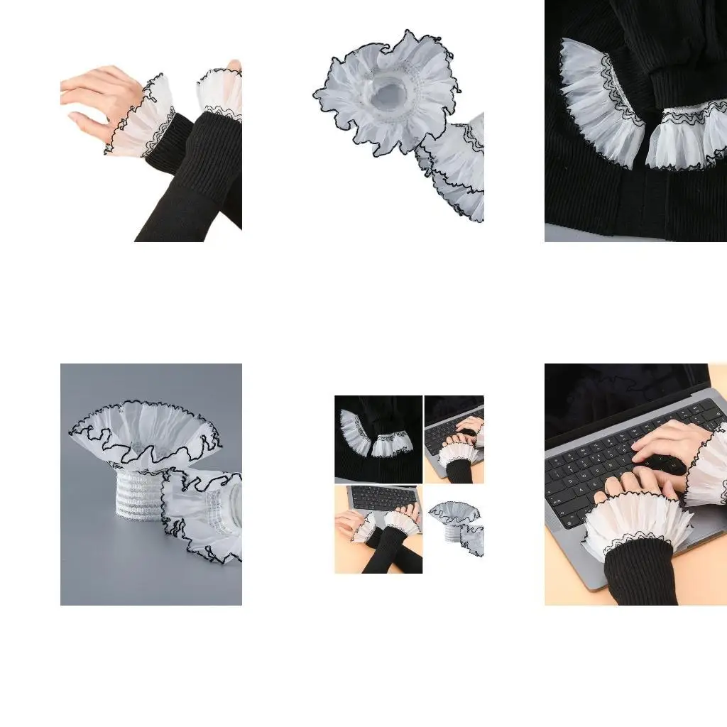 

652f Простые съемные рукава Рулные кружевные запясть