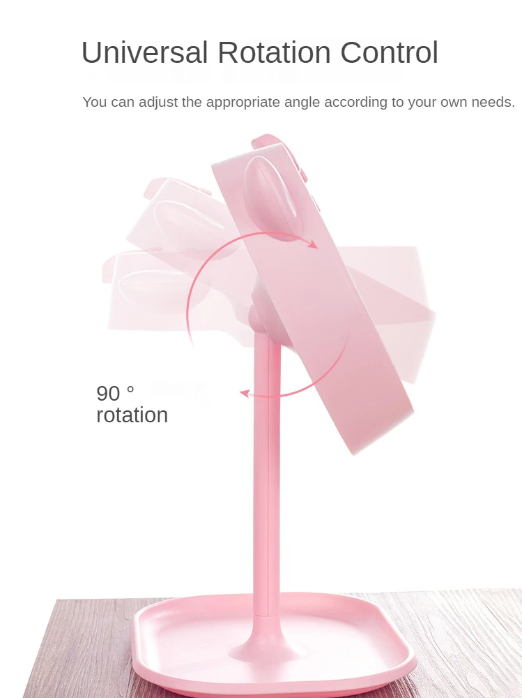 激安セール 可愛いピンク猫型化粧鏡 LEDタッチスクリーン 調光機能付き 卓上/スタンド式 コスメミラー