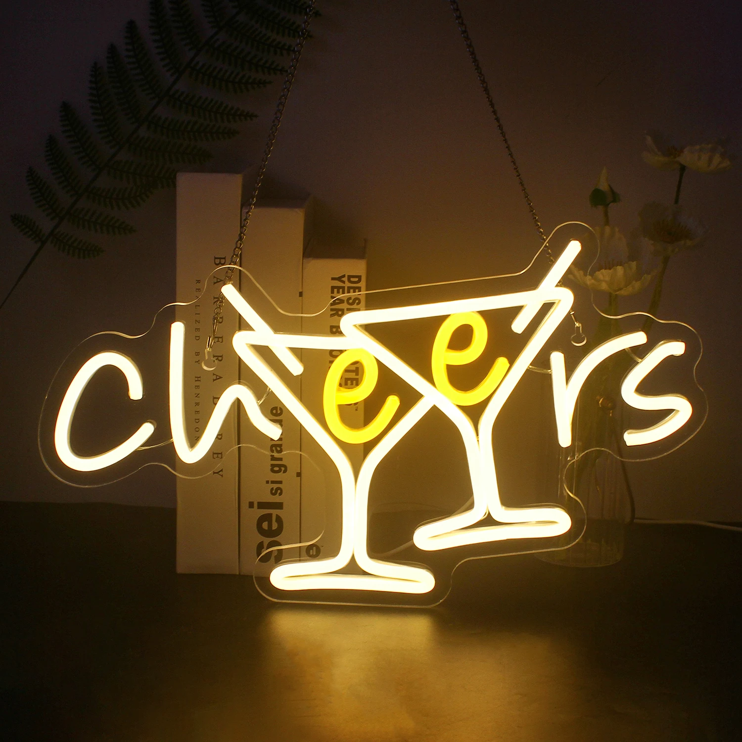 

Cheers Cocktail Bar Neon Signs Dimmable LED Room Wall Decor USB Powered For Bedroom Bar Club Restaurant Art Logo Decor Gifts