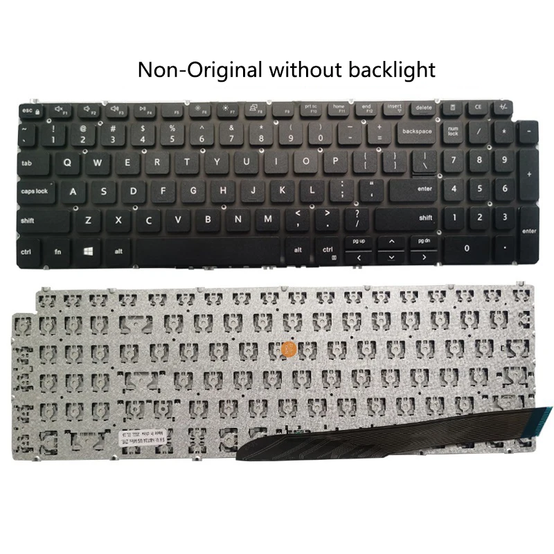 Imagem -03 - Teclado para Laptop Dell Inspiron 155590 5591 5598 5593 5584 7590 7591 P90f Prata com Retroiluminação sem Moldura