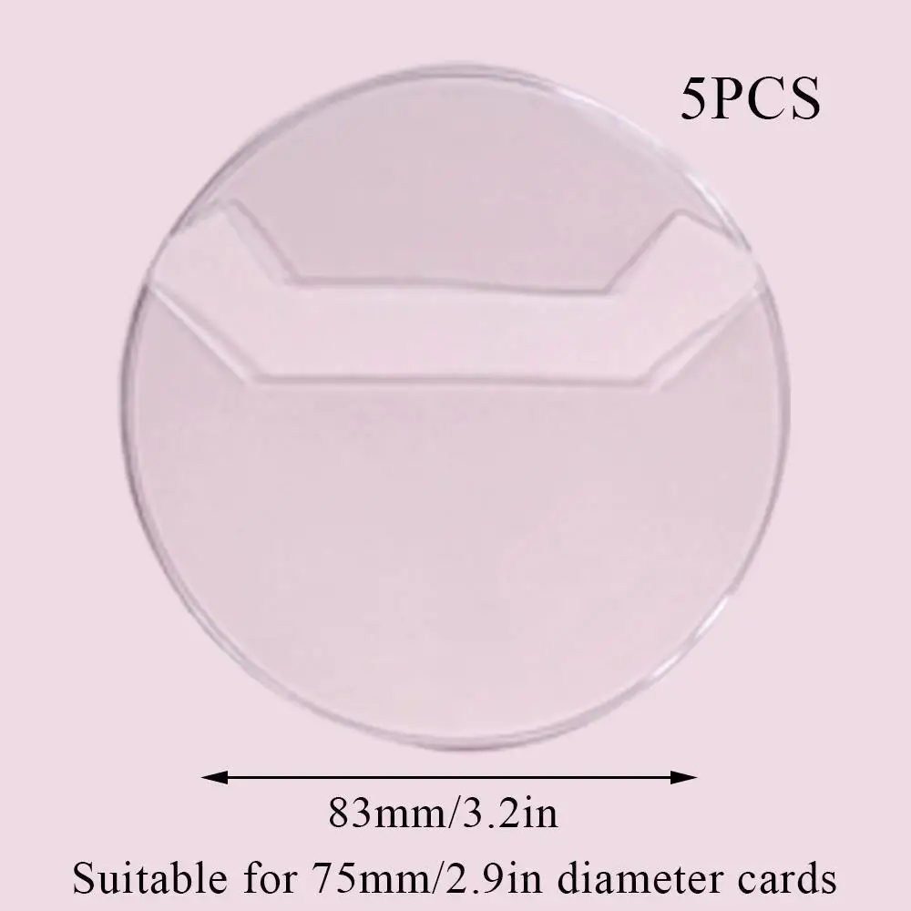 5PCS Clear Round Badge Protective Case Pins Badgedisplay Sleeve Anime Badges Decoration Protector Badge Display Bag Cover