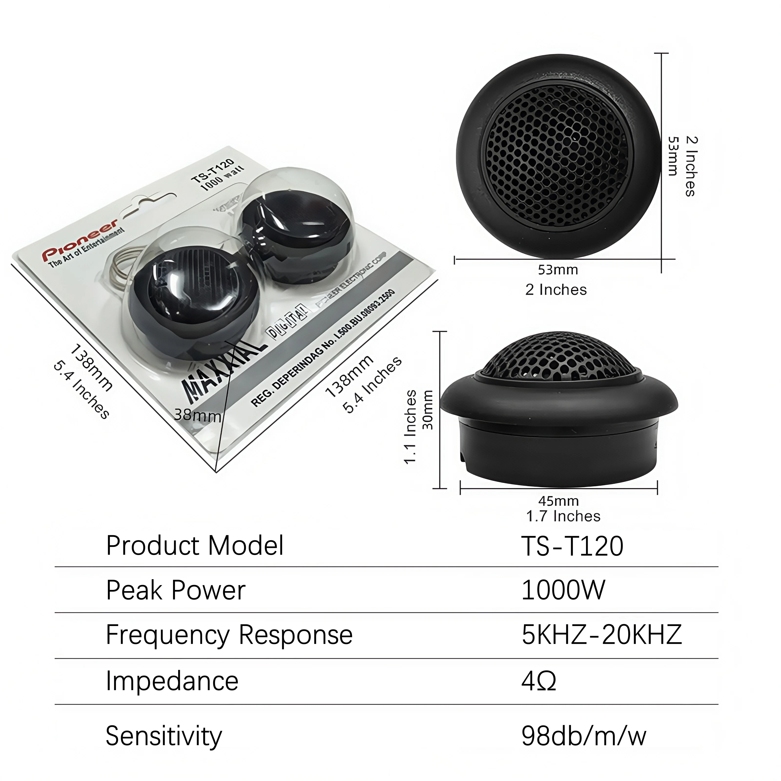 1 زوج مكبر صوت للسيارة مكبرات الصوت HIFI جودة الصوت الموسيقى ستيريو عالية النبرة 1000 واط نظام صوت السيارة تعديل TS-T120 مكبر صوت للسيارة