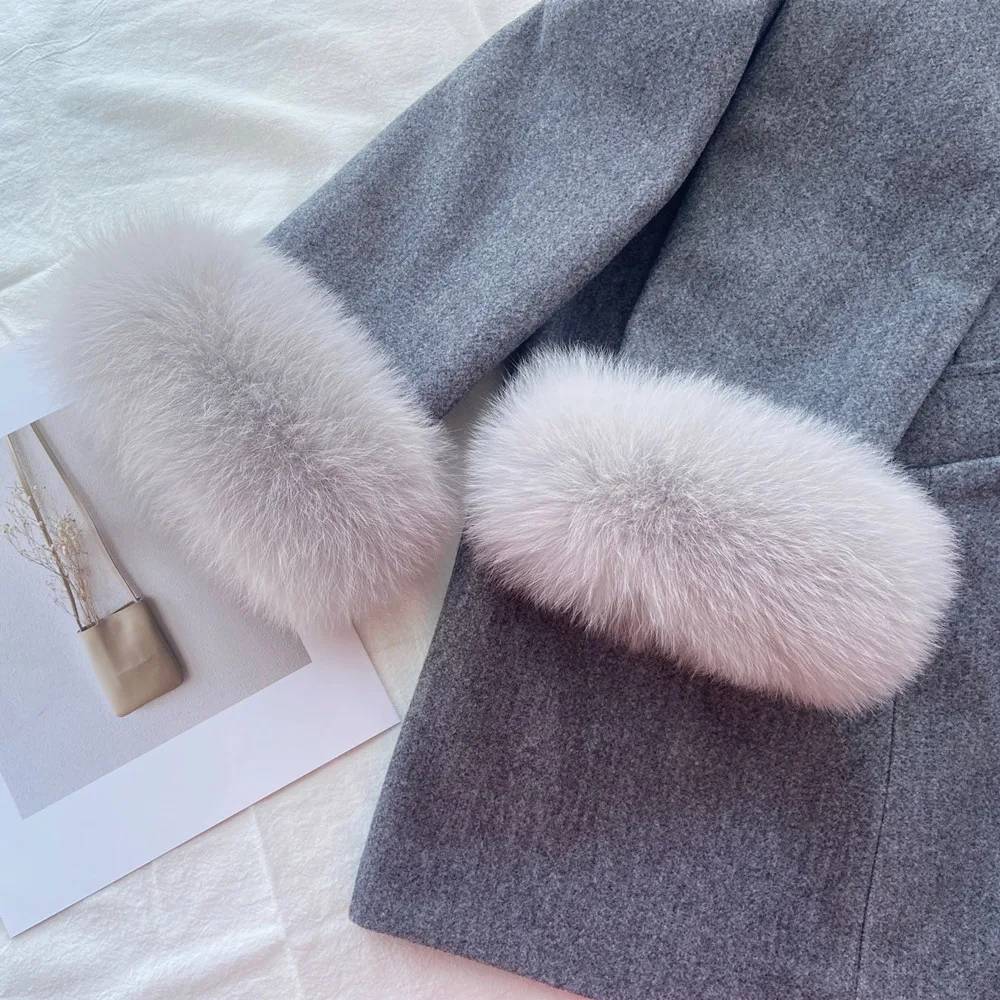 2022 Women Real Fox Fur Cuff Genuine Female Wristband Fashion Genuine Fur Cuffs for Wrist Natural fur cuffs bracelet