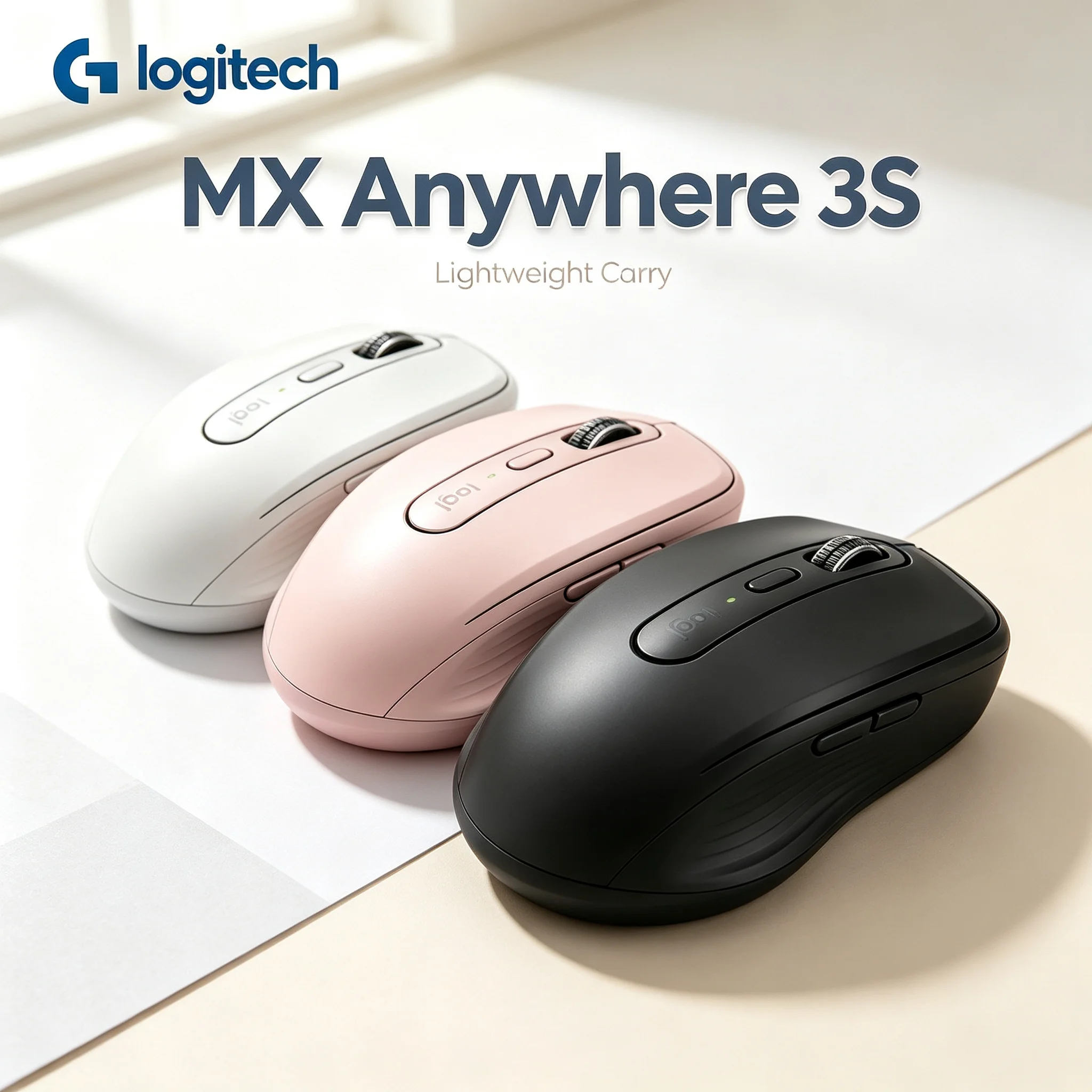 Logitech MX Anywhere 3S Multi-device Wireless Mouse Silent Click Portable Mice for Business Trip
