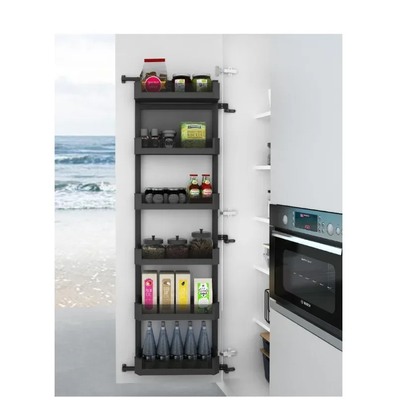 Kitchen Cabinet All Aluminum With Door Side Hanging Basket Big Monster Snacks High Cabinet Pull Basket