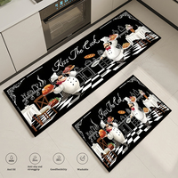 Kitchen Corner Cartoon Chef Pattern Absorbent Entrance Doormats Non-Slip Carpet Living Room Long Large Washable Mat Home Decor
