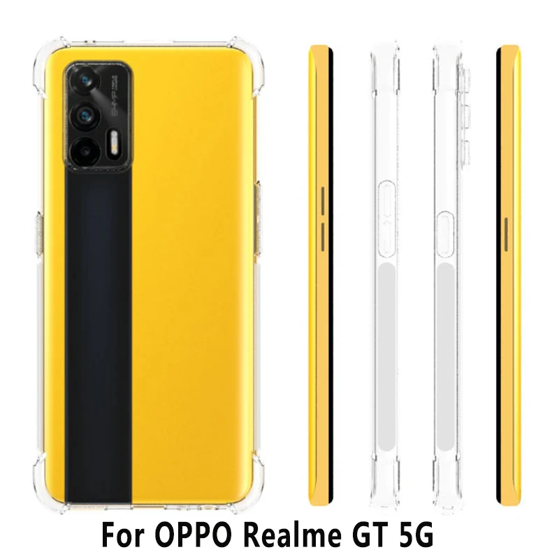 Realme GT 5G RMX2202 Case Air Cushion Shockproof Airbag Clear Silicone TPU Back Cover Case for Realme GT RealmeGT 5G RMX2202