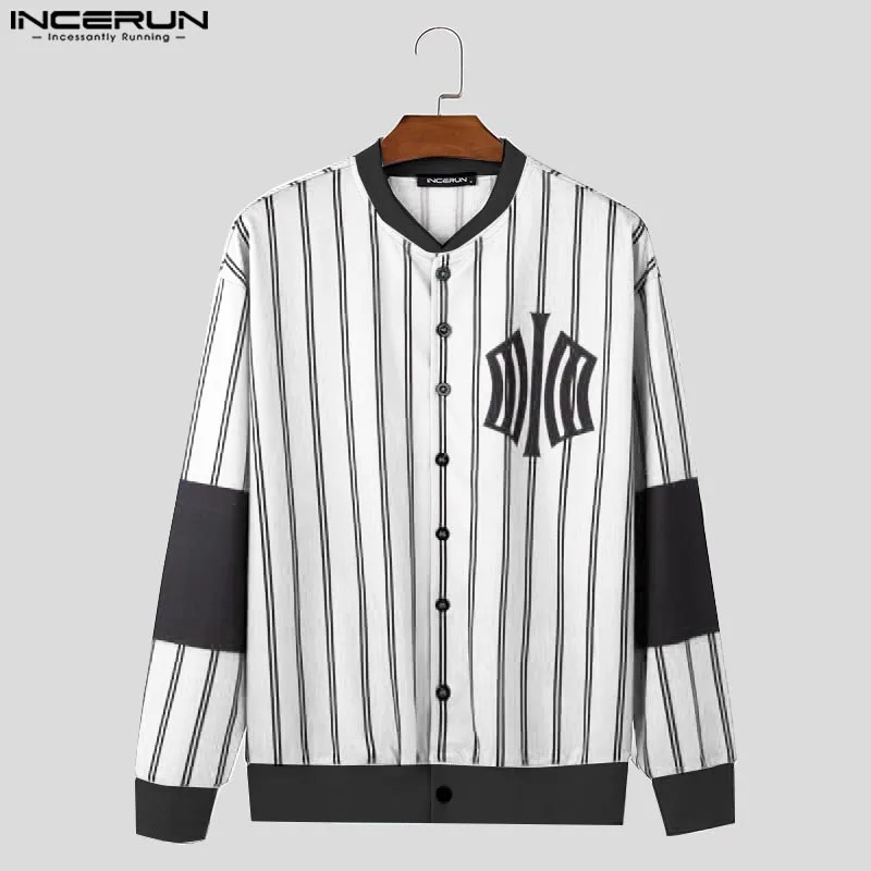 INCERUN-Chemise à Manches sulfpour Homme, Col Rond, Simple