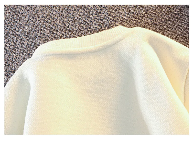 Lässiger Pullover für Herren, dicke Fleece-Pullover, gestricktes Oberteil, Kleidung, Rundhalsausschnitt, gestrickte Pullover, modische Sweatshirts – Detail 12