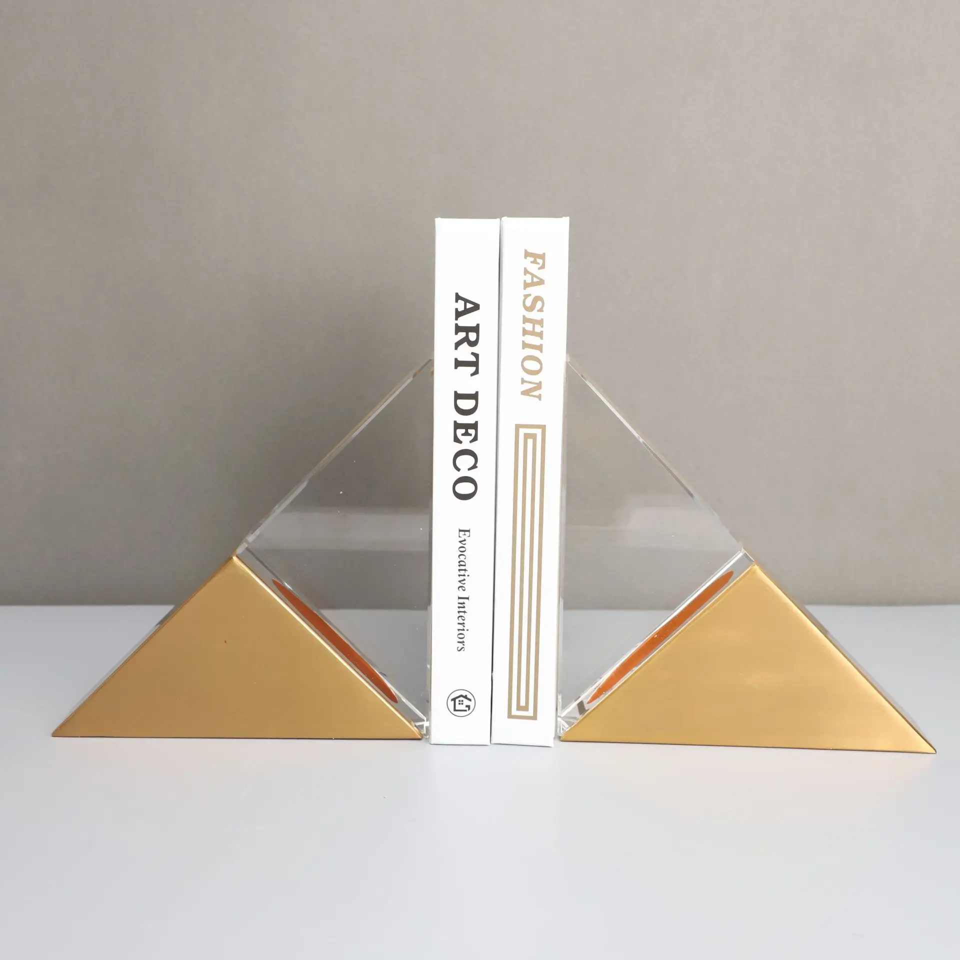 

Triangle crystal metal book file ornament model room office bedroom study crafts