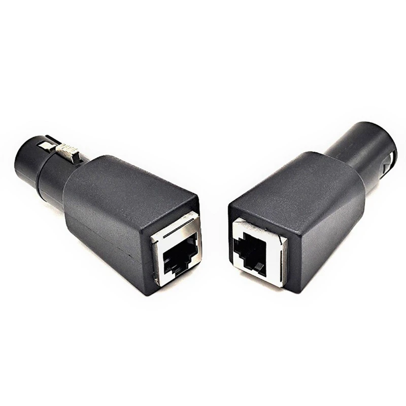 Conector DMX a RJ45 Ethernet, adaptador hembra y macho XLR de 5 pines para Audio y vídeo, 1 par
