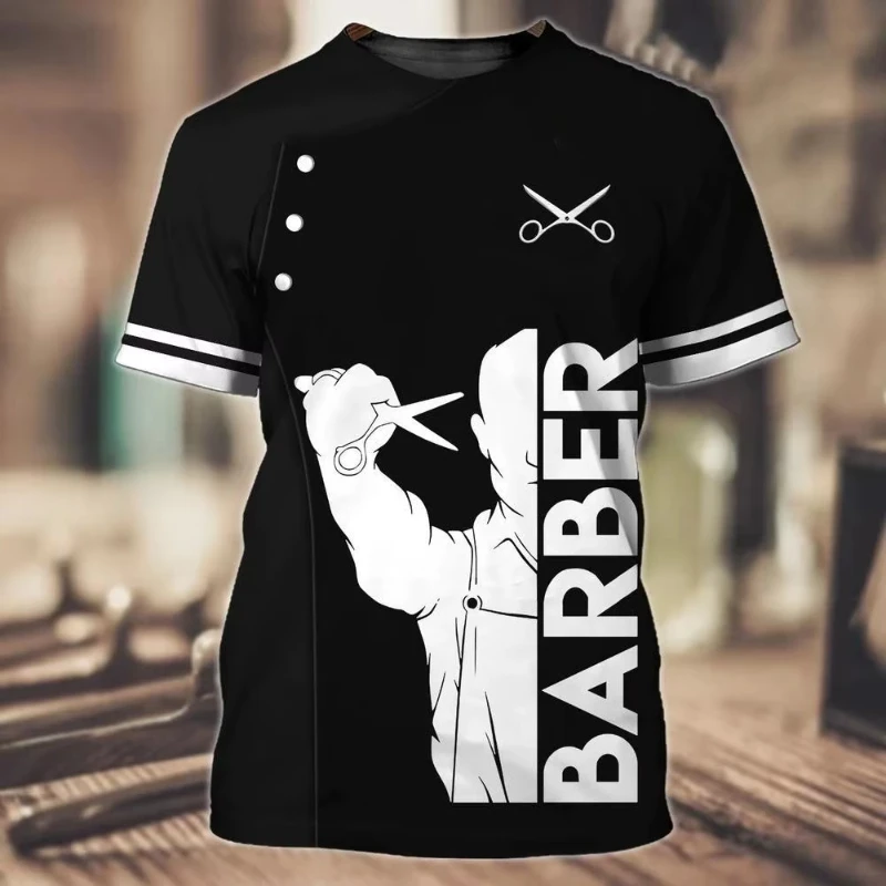 Camiseta de manga corta con estampado 3D de barbería para hombre y mujer, ropa de calle de moda, ropa Vintage, camisetas Harajuku Y2k para niños