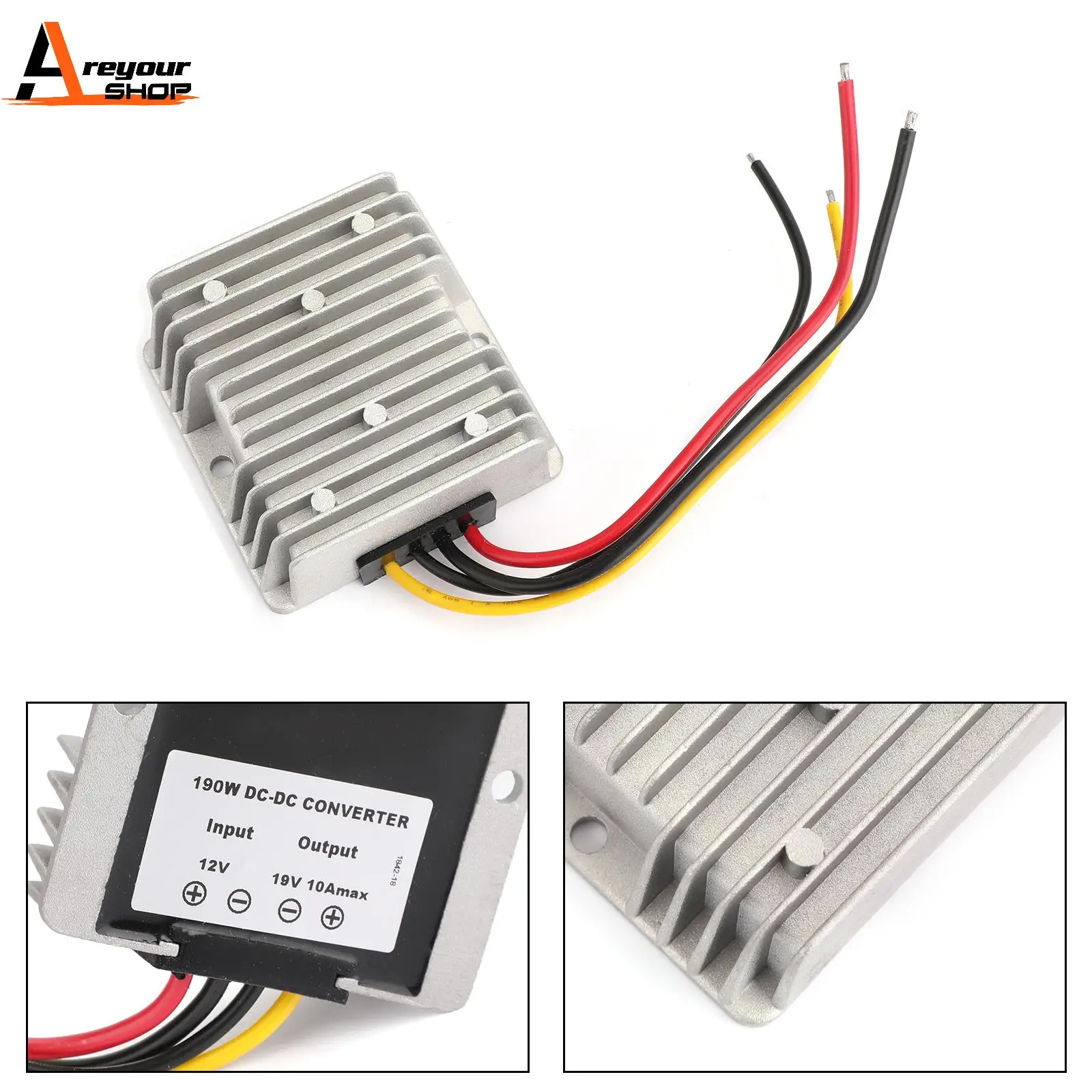 

Areyourshop 12V to 19V 10A 190W DC-DC Boost Step Up Power Converter Voltage Regulator Module