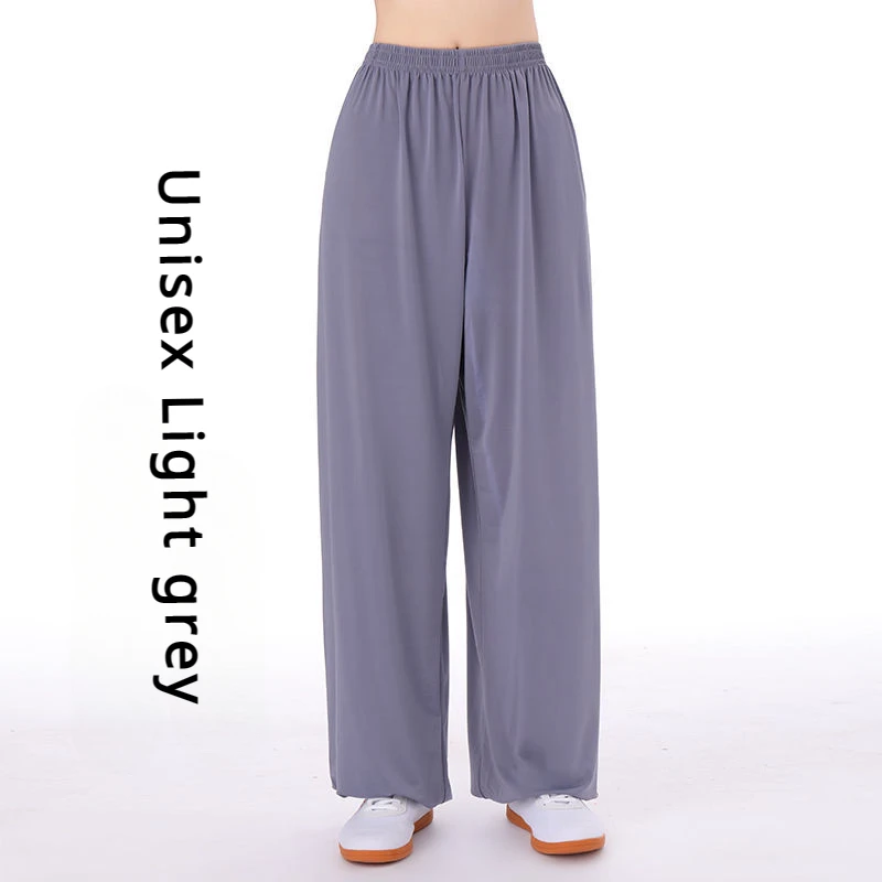 Men's Summer Bloomers Middle-aged and Elderly Loose Large Size Artificial Cotton Thin Trousers Pajamas Tai Chi Pants Back Pock