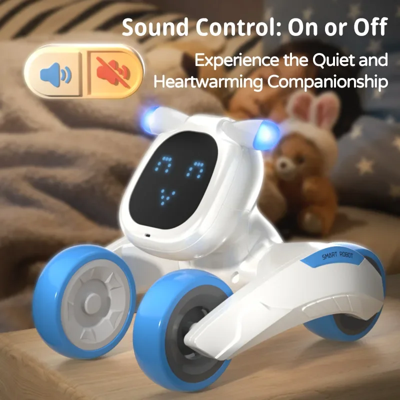 JJRC R28 RC Robot lindo Conversación de voz mascotas electrónicas juguete para niños educación temprana perros robóticos interactivos para padres e hijos