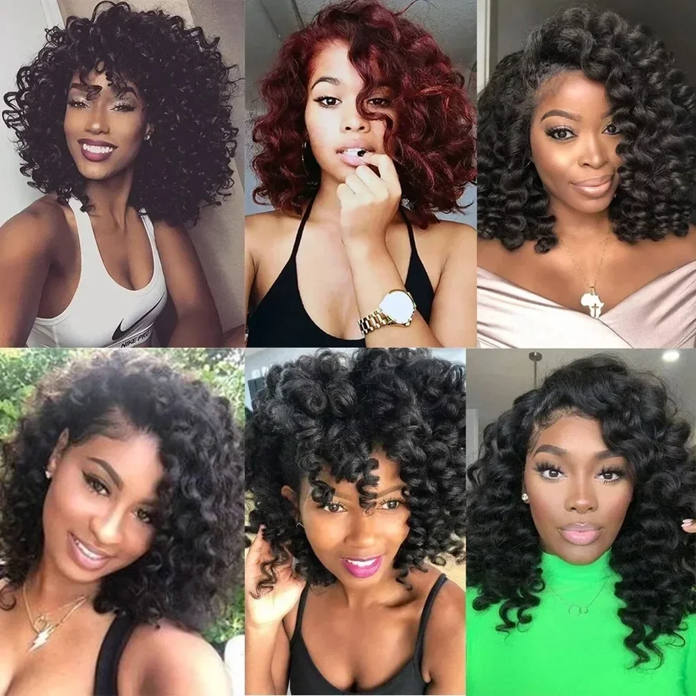 Synthetic Loose Wave Crochet Hair 12 Inch French Loose Curled Body Wave Woven Hair Water Wave Women\'s Wig Monochrome Mixed Color