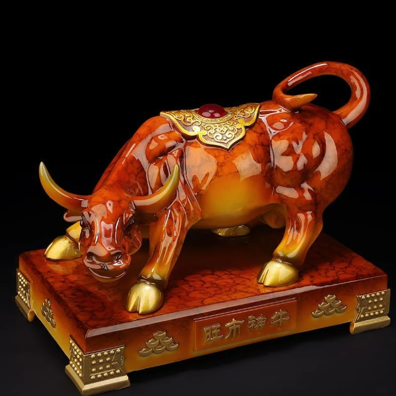 Wangshi Red Bull Ornaments Attract Wealth Wall Street Bull Office Decorations Tv Cabinet Wine Cabinet Decor