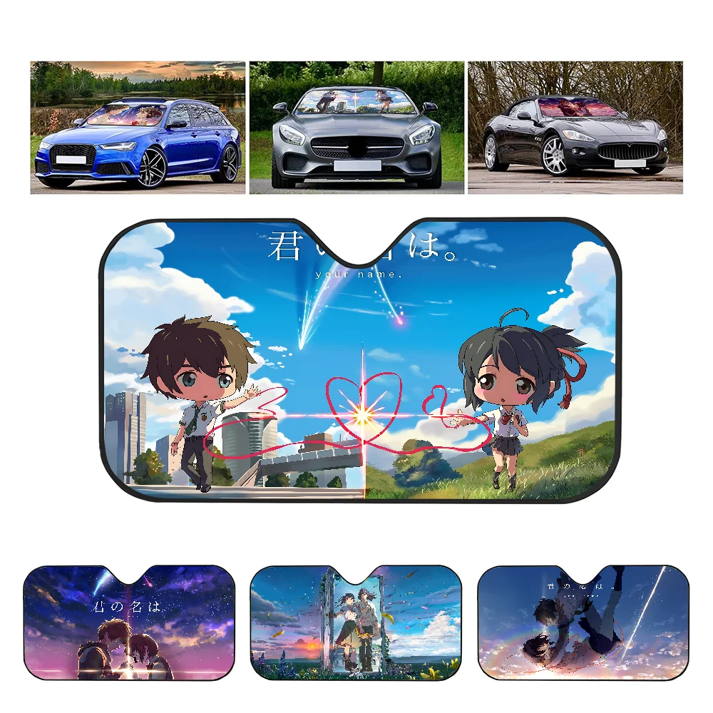 

Anime Your Name Car Windshield Foldable Sun Shade Cover Block Reflector Portable Breathable Anti UV Protector Screen
