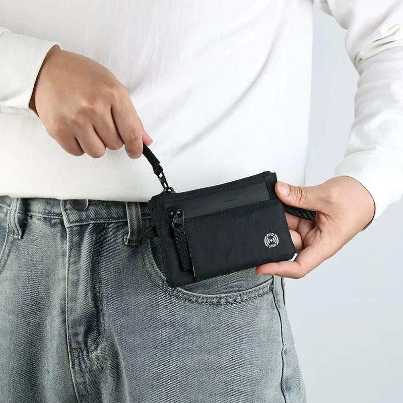 

Ультратонкий RFID-кошелек X-pac с защитой от краж для кредитных карт, портативный кошелек-монетница на молнии для мужчин и женщин