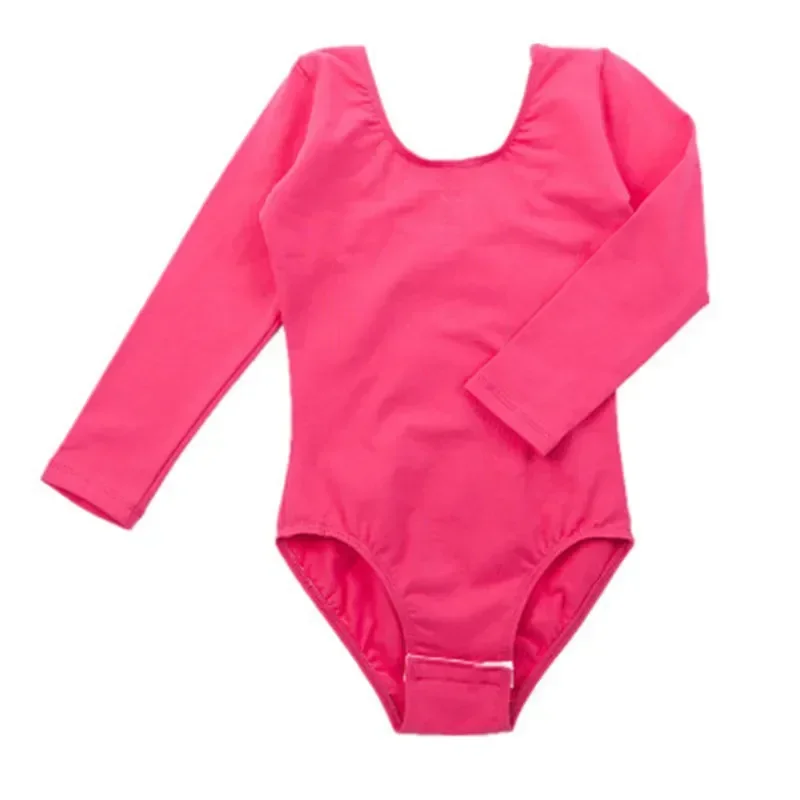 Body da ginnastica bambini ragazze Spandex cotone manica lunga abbigliamento da ballo balletto per bambini con cavallo a scatto