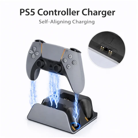 PS5 Controller Charging Station Dual Fast Charging Dock for PlayStation…