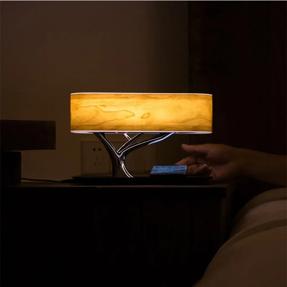 Electrodeless Dimmable Candeeiro de Mesa, Função Multi-Música, Pequeno Lâmpada Da Noite, Bluetooth Áudio Toque Interruptor, High-End Presente Da Moda