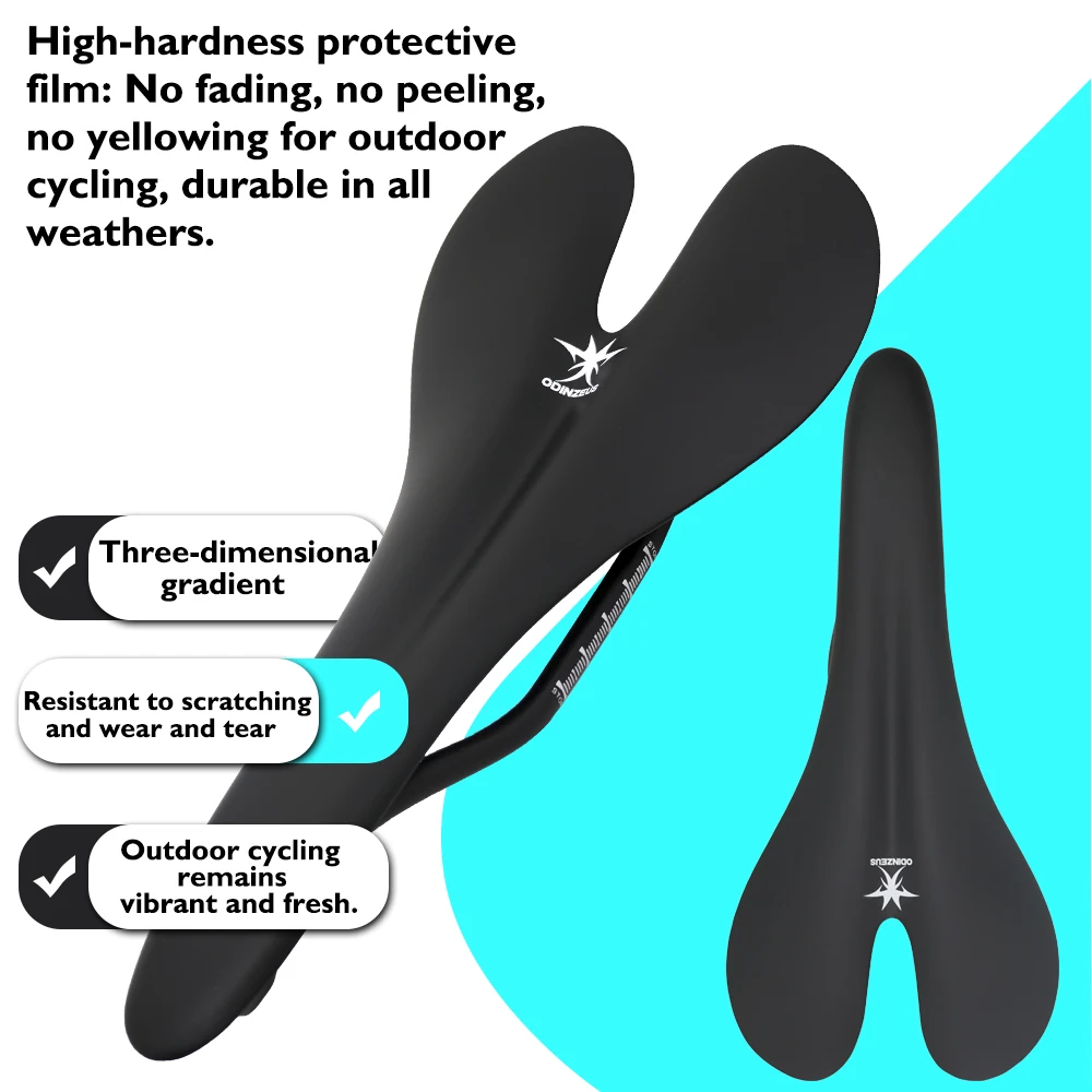 

ODINZEOS-Lightweight 96.3g carbon fiber T1000 saddle,suitable for road/MTB, black paint matte 270*123mm, guide rail 7*9mm Saddle