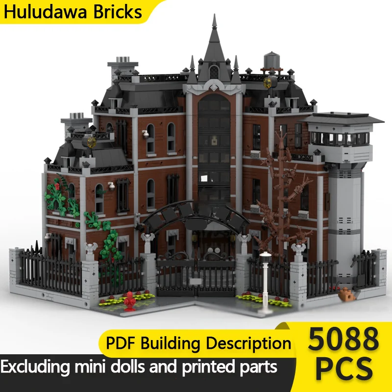 City Street View Model MOC Building Bricks Town Residential Villa Modular Technology Children Holiday Gifts Assemble Toys Suit
