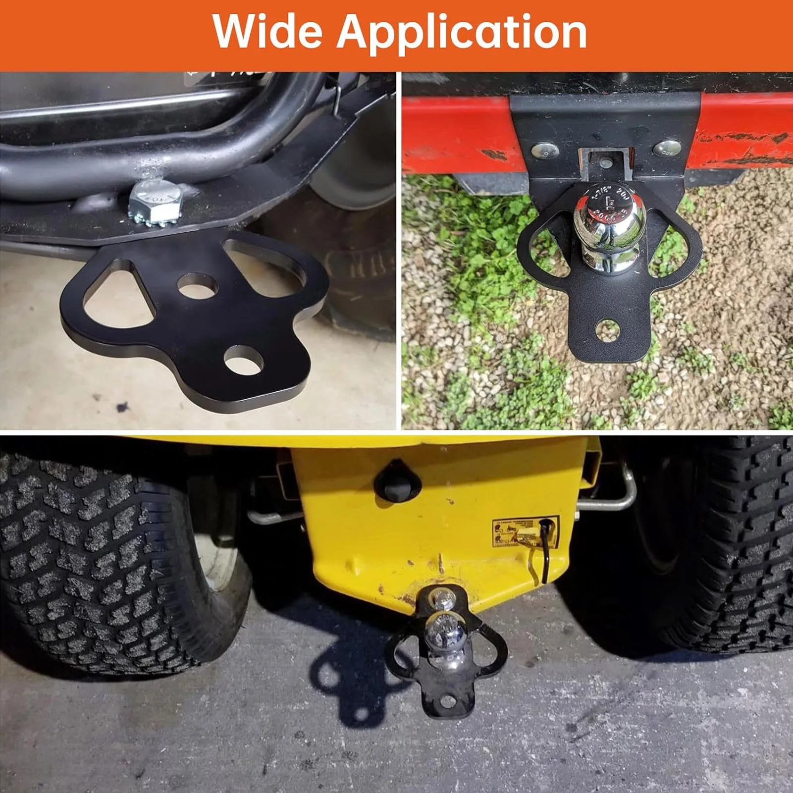 3 Way Trailer Hitch Adapter High Strength Steel for ATV Mower Golf Cart Yard Cart Garden Tractor Flat Towing Ball Mount