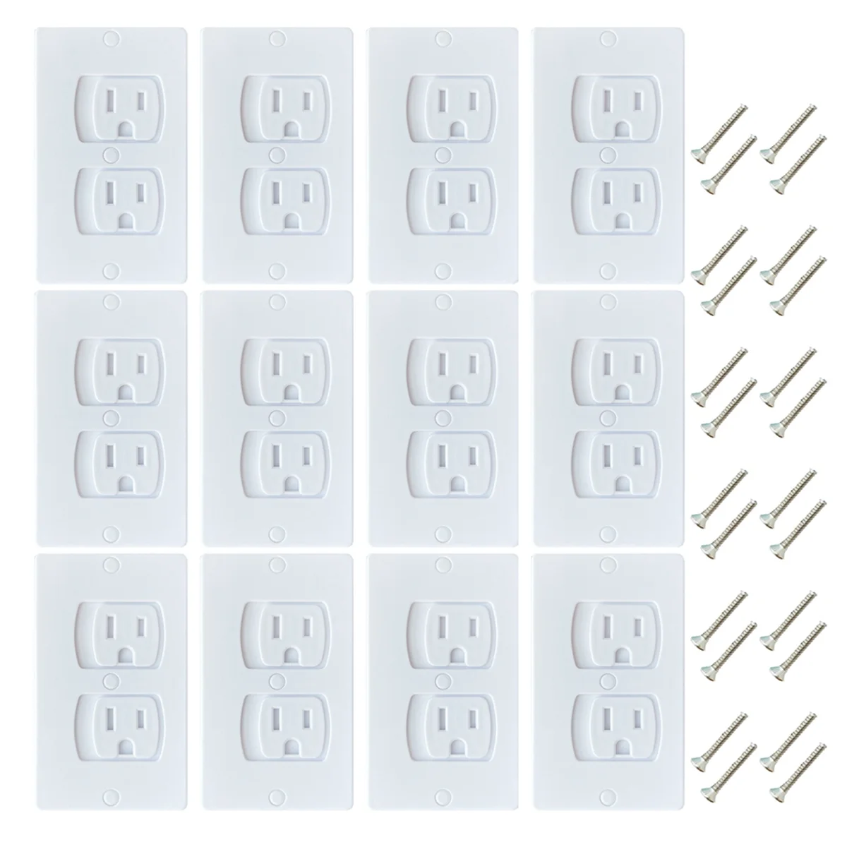 12 عبوة جديدة من أغطية المخرج الكهربائية ذاتية الإغلاق لألواح مقبس الحائط الآمنة المقاومة للأطفال