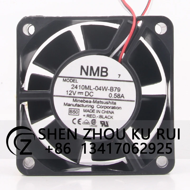 2410mL-04W-B79 Case Fan Dual Ball Bearing for NMB DC12V 0.58A 60x60x25mm 6CM 6025 3-wire high air volume cooling fan