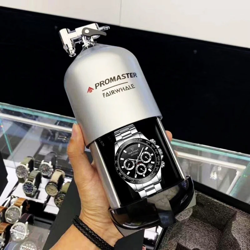 ساعات مارك فيرويل كوارتز عصرية للرجال من أفضل العلامات التجارية الفاخرة ساعة كرونوغراف بحزام من الفولاذ المقاوم للصدأ مقاومة للماء