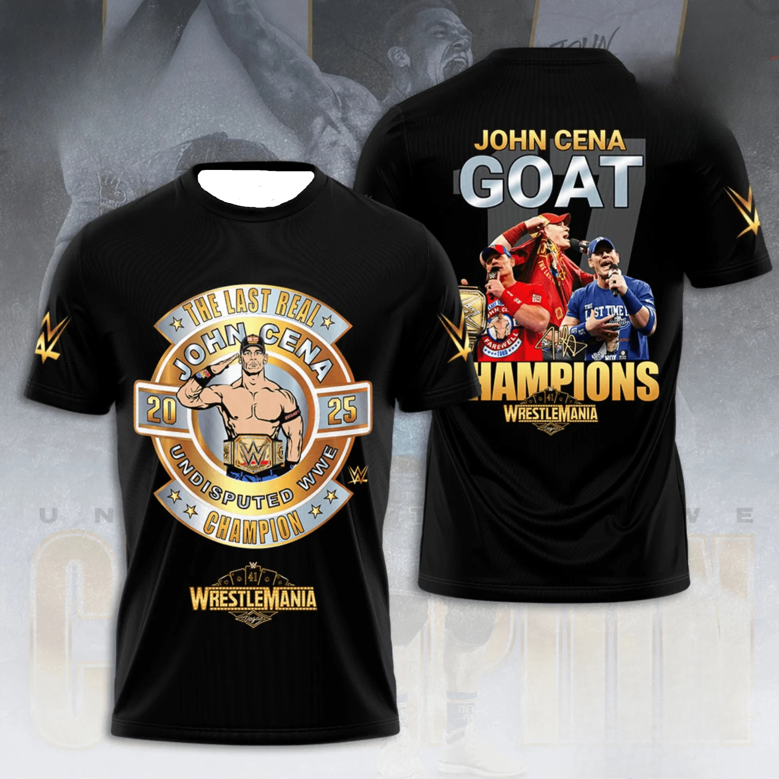 

Мужская летняя одежда WWE Goat Champions John Cena, спортивная тренировочная футболка с принтом для борьбы, 2025 г., быстросохнущая впитывающая пот футболка, мото