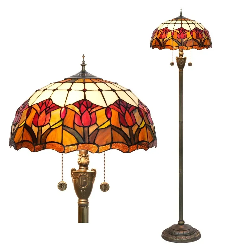 40 cm tulipano rosso arte europea vetro colorato soggiorno sala da pranzo camera da letto lampada da terra barra saldante