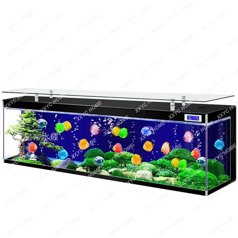 Fish Tank Household Ultra-White Glass Decorative Landscaping Full Set Living Room Small Ecological Aquarium Living Room