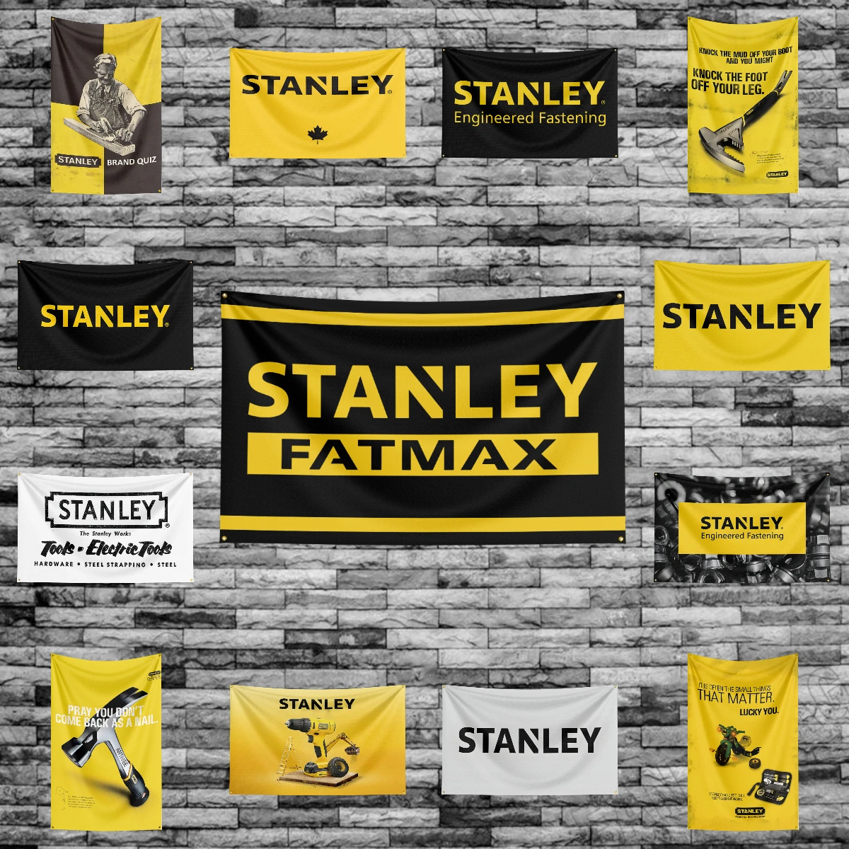 3x5 Ft S-Stanleys Tool Flag Polyester Printed Car Flags for Room Garage Decor