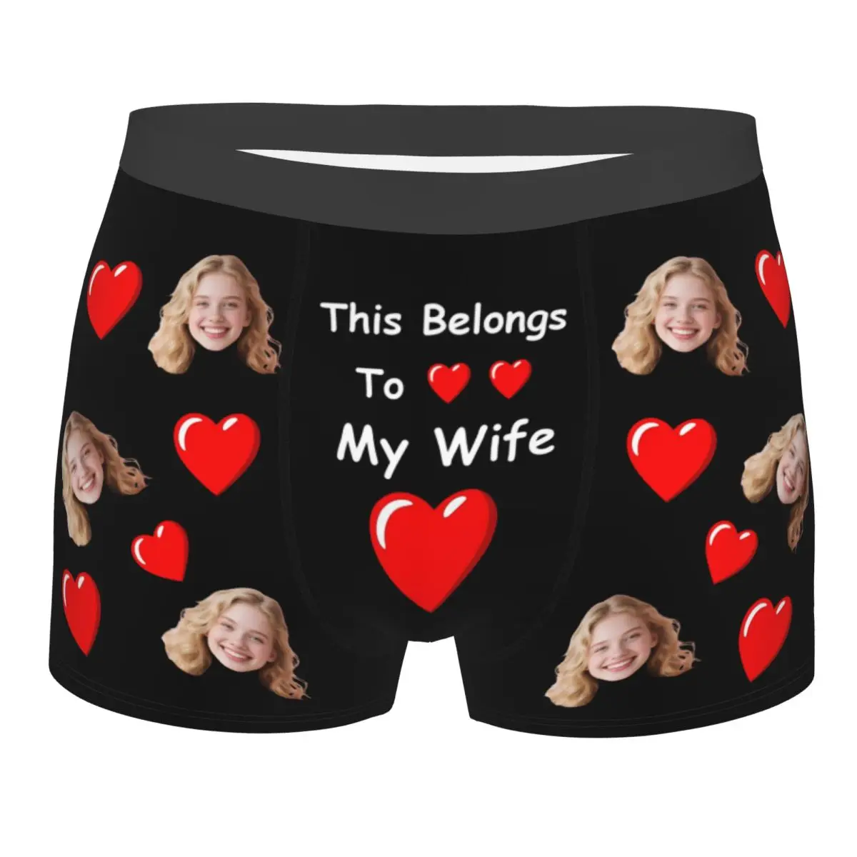 Ropa interior personalizada para el Día de San Valentín para hombre, calzoncillos tipo bóxer con texto personalizado y foto, pantalones cortos, bragas, calzoncillos transpirables