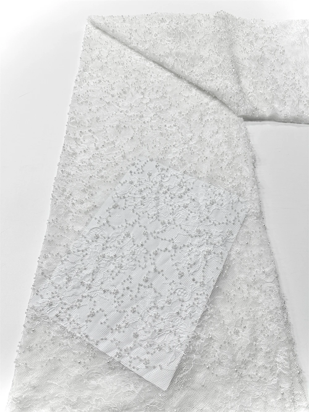 

African Beaded Lace Fabric French Tulle Lace 2026 High Quality Luxury Lace French Sequins Lace Fabric For Women Wedding Dress