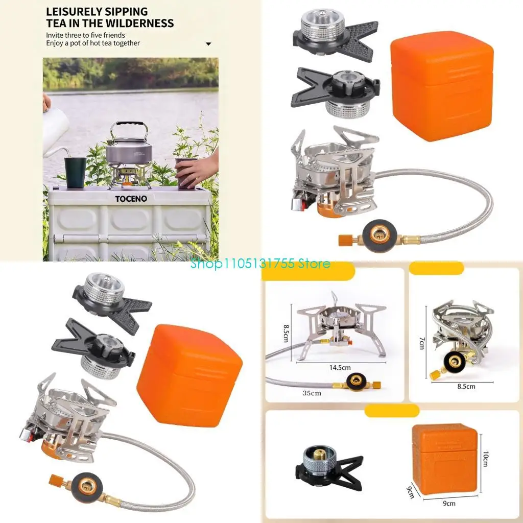 

K0EF Windproofs Triangular Brackets Camping Burners 3500W High Efficiency Burners Metal Texture Suitable for Outdoor Cooking