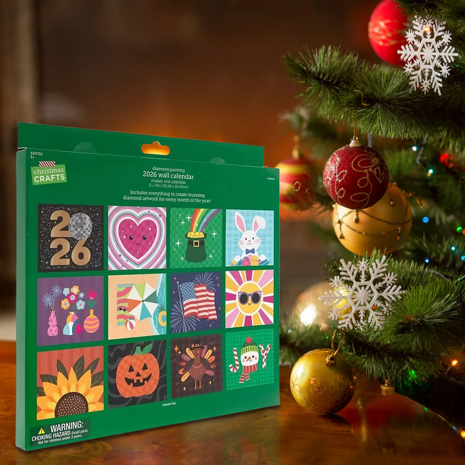 Full Drill Diamond Dots Paintings DIY Diamond Art Calendar 12 Month Flip Wall Calendar with To Do List for Home Wall Art Decor