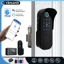 Tuya Fingerprint Door Lock Waterproof Outdoor Gate Bluetooth TT Lock Wifi Passcode IC Card Keyless Enter Electronic Lock