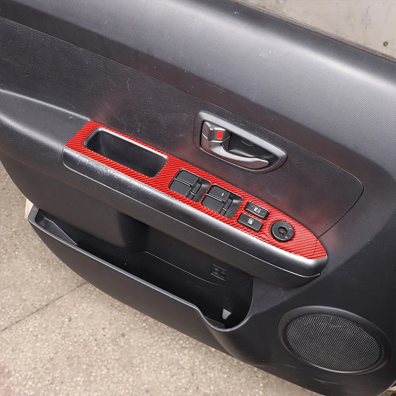 Per Kia Soul AM 2009-2013 Soft Carbon Fiber Car Window pulsante di sollevamento del vetro copertura del telaio trim Sticker accessori per auto