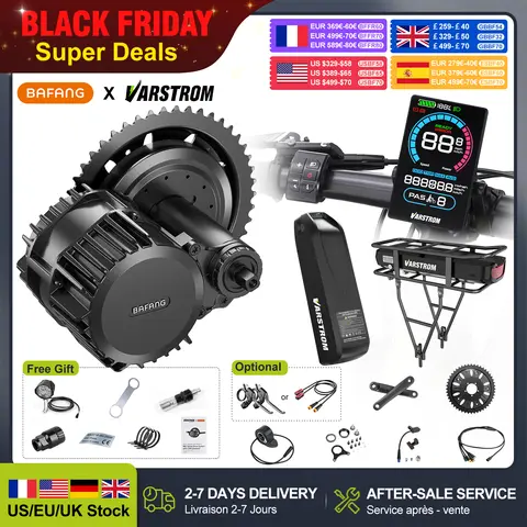 BAFANG 750W 1000W 250W BBS02B BBSHD BBS01B Motor de accionamiento medio kits de conversión de bicicleta eléctrica Motor de bicicleta eléctrica con batería Hailong 48V